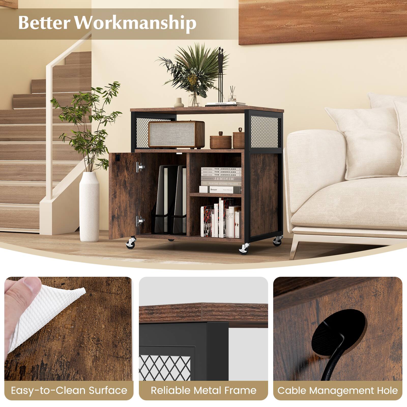 Better Workmanship

Easy-to-Clean Surface

Reliable Metal Frame

Cable Management Hole