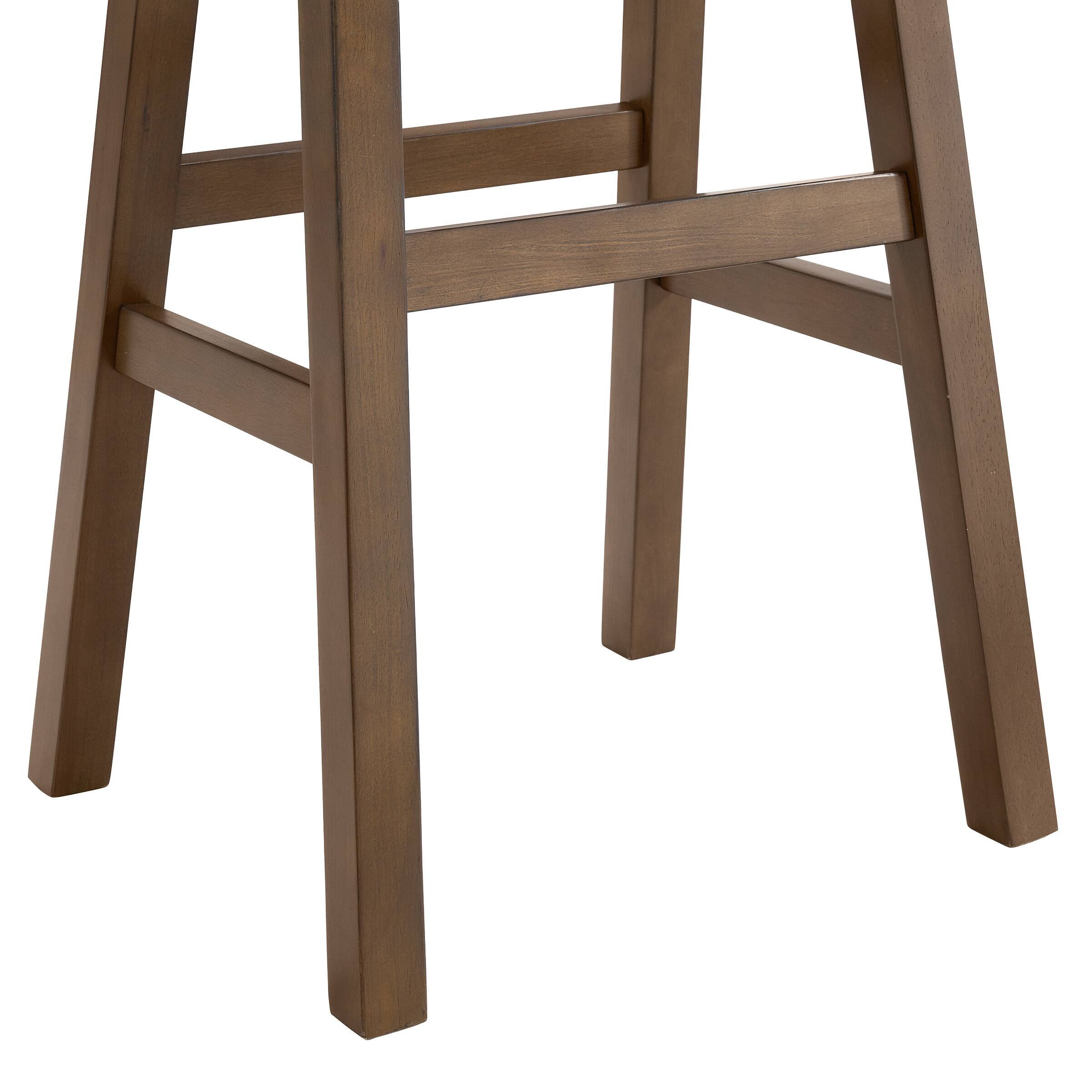 Alt View 7. Alaterre Furniture - Bar Stools Set of 2 31-Inch Tall Counter Height Bar Stools with Backless Saddle Seat and Footrests, Walnut - Walnut.