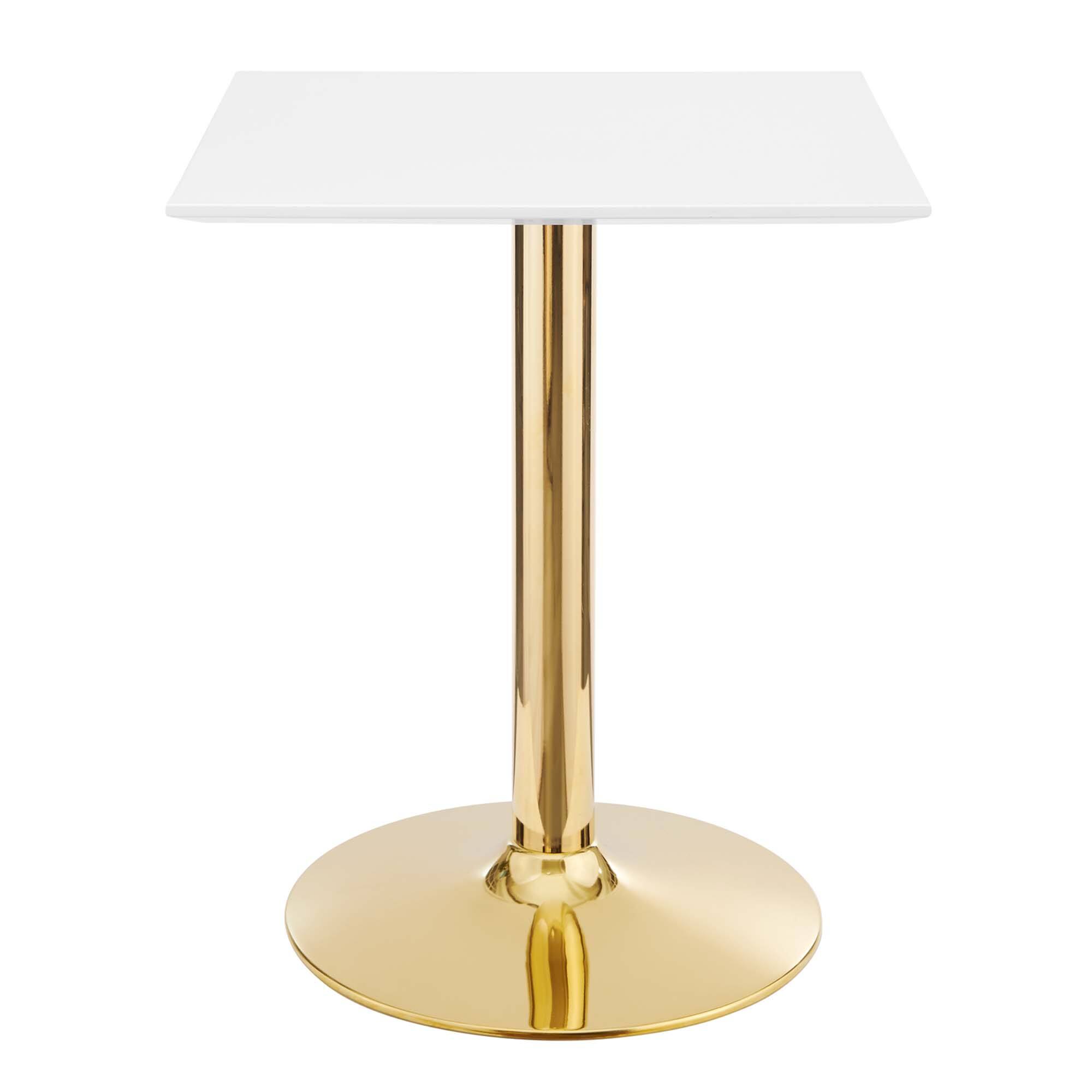 Angle. Modway - Verne 24" Square Dining Table by Modway - Gold White.