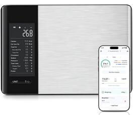 PRIMEPLUS - Smart Food Kitchen Scale with Nutritional Calculator, Free App & 19 Nutrients, Calorie/Macro, for Weight Loss, Stainless - Black Sliver