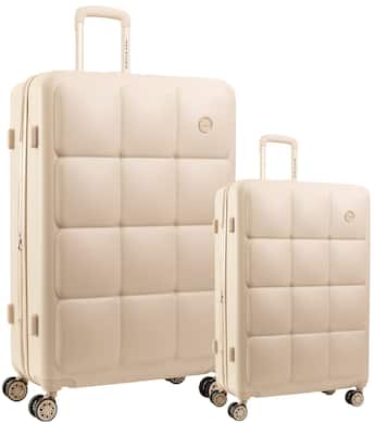 Max Studio Square Embossed ABS 2 Piece Hard Sided Luggage Set BONE Max Studio Square Embossed ABS 2 Piece Hard Sided Luggage Set BONE
