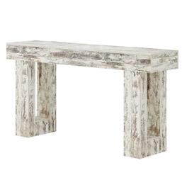 Hivvago - Modern Farmhouse 63-inch Console Sofa Table Wood Finish - Rustic White
