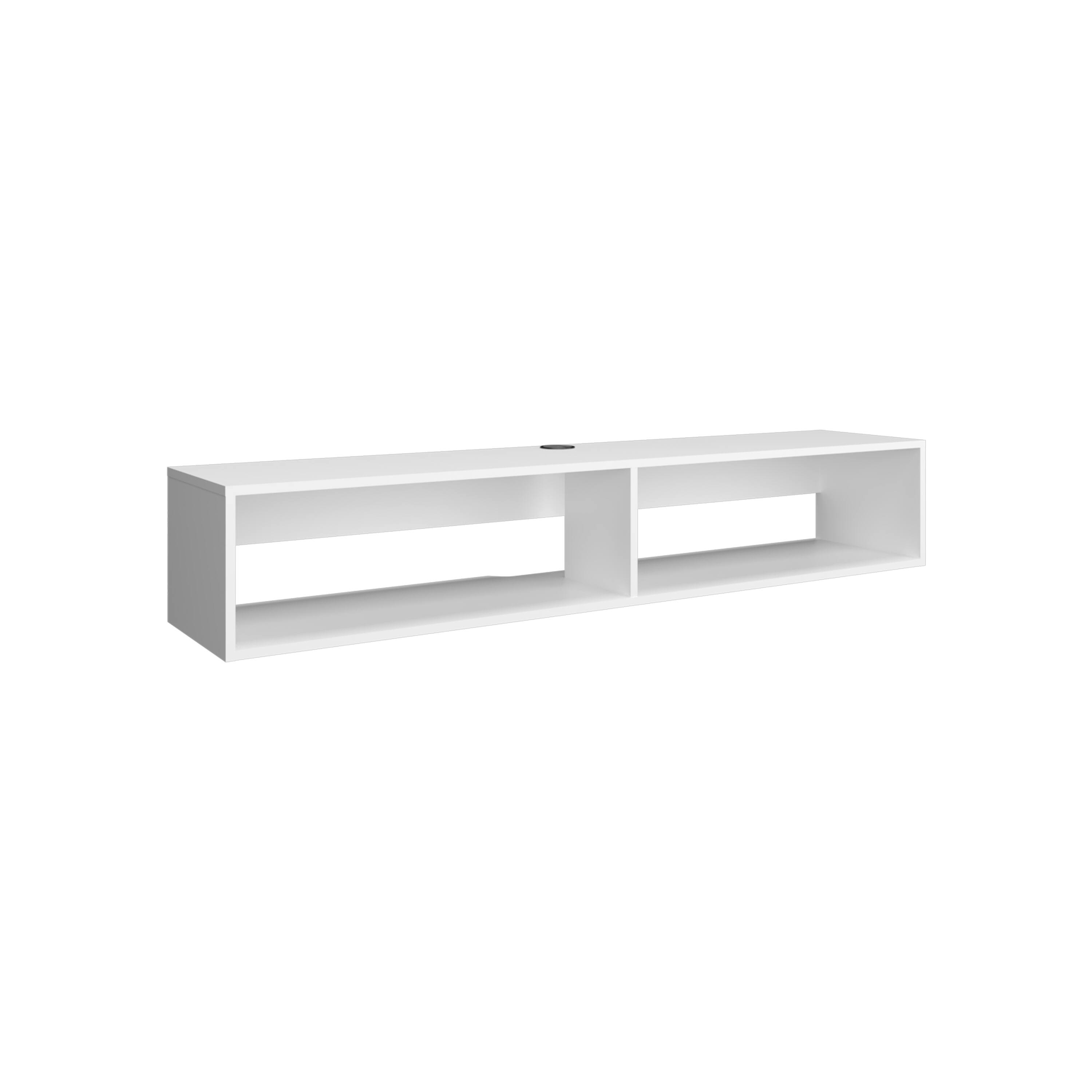 Alt View 1. Spaco - Spaco Floating TV Stand for TVs Up to 65 Inch, Wall Mount Space Saver with 2 Open Shelves, Easy Cable Management - White.