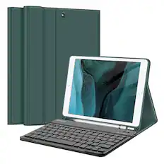 Front. Kitcheniva - Folio Stand Back Cover For iPad 9th Gen (2021) 10.2 Inch Case Only Midnight Green - Midnight Green.