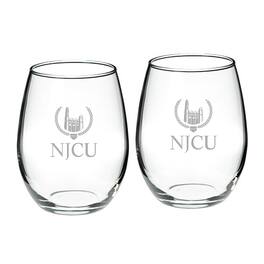 Jardine - New Jersey City Gothic Knights 21oz. Two-Piece Stemless Wine Glass Set - Multicolor
