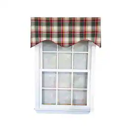 RLF Home - Cabin Plaid Cornice Window Valance 100% Cotton Lined Rod Pocket 50" x 17" - Multi