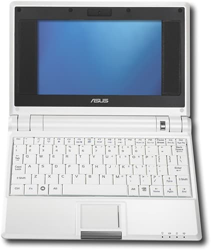 Front Standard. Asus - Eee PC Netbook with Intel® Celeron® M Processor - Pearl White.