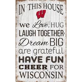 Fan Creations - Wisconsin Badgers 11'' x 19'' Team In This House Sign - Multicolor