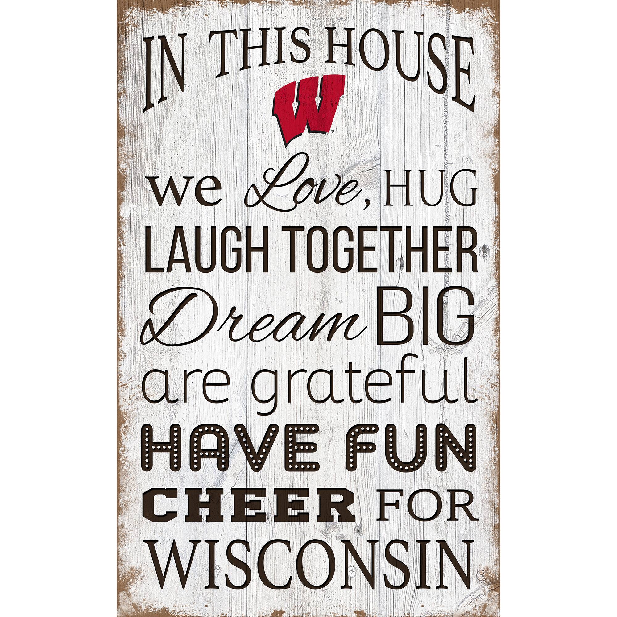 Wisconsin Badgers 11'' x 19'' Team In This House Sign