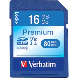 Verbatim - Premium 16GB UHS-I V10 SDHC Memory Card