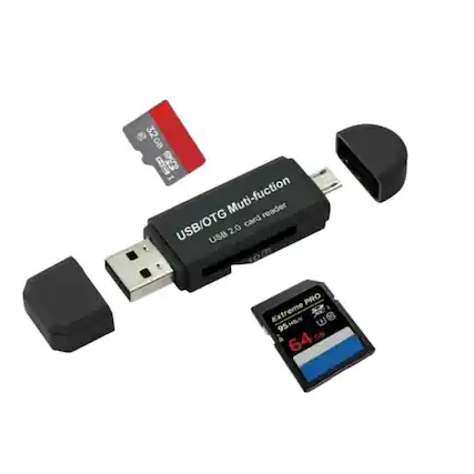 USB/OTG Multi-function card reader
USB 2.0
32 GB MicroSD
Extreme PRO 64 GB
95 MB/s