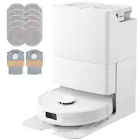 Roborock - Qrevo Pro Wi-Fi Connected Robot Vacuum and Mop with FlexiArm Design Edge Mopping, Dynamic Hot Water Mop Washing - White - Front_Zoom