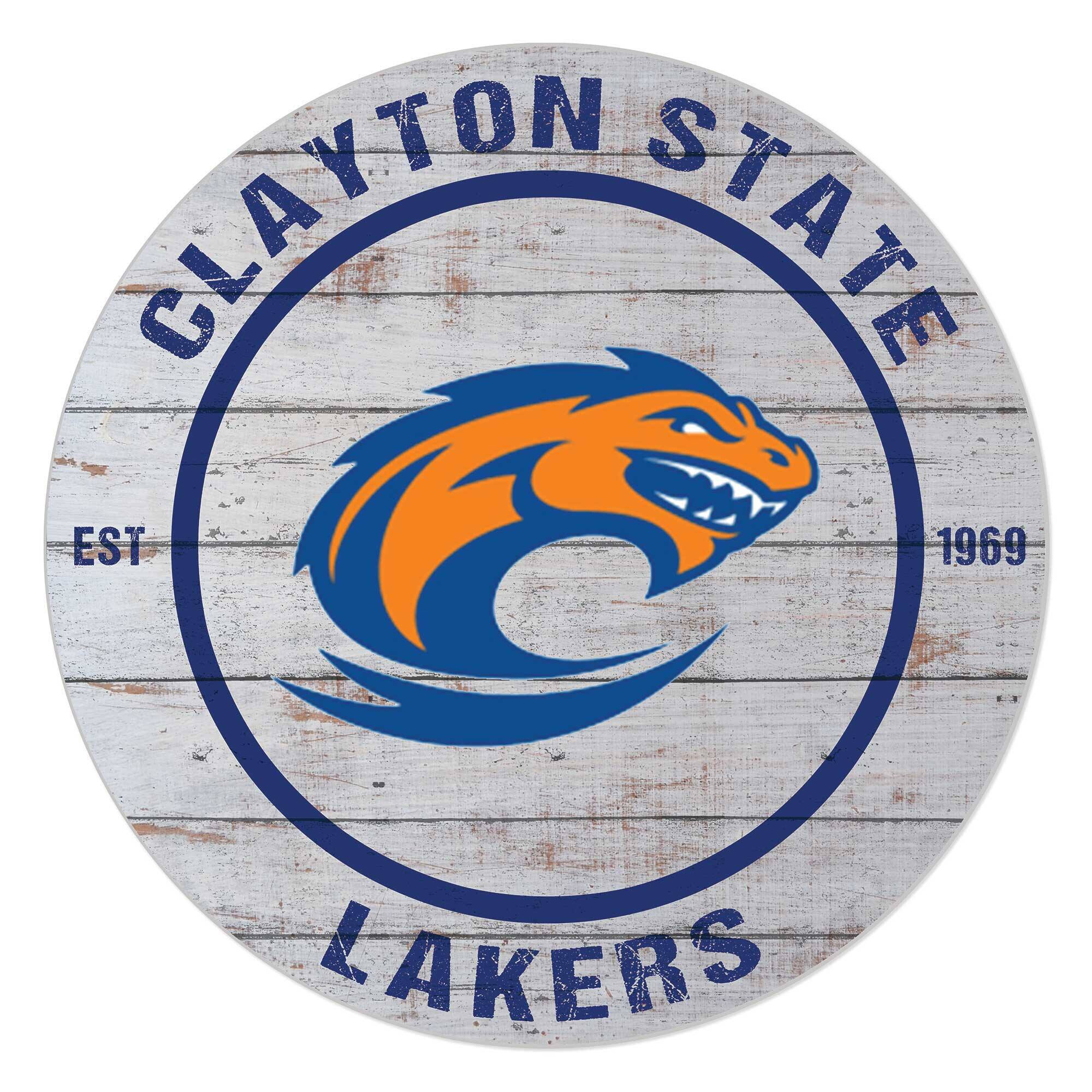 Clayton State Lakers 20'' x 20'' Indoor/Outdoor Weathered Circle Sign