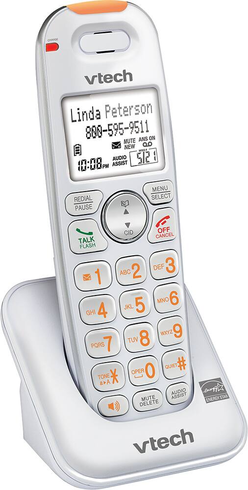 Angle. VTech - SN6107 CareLine+ DECT 6.0 Cordless Expansion Handset - White.