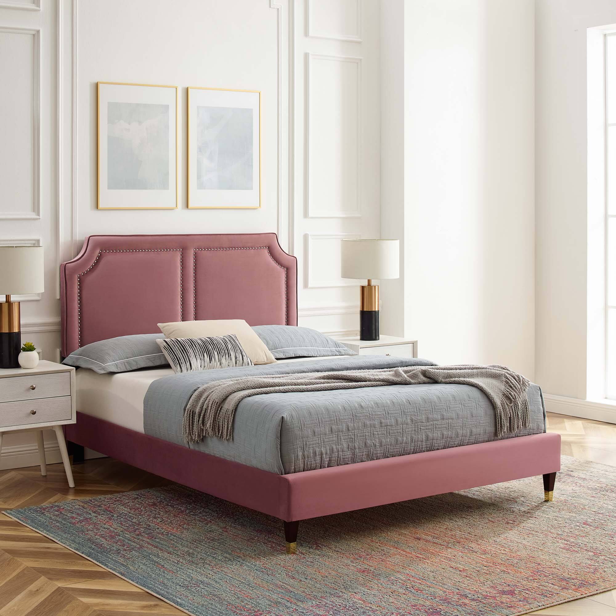 Alt View 5. Modway - Billie Wood King Platform Bed Frame - Gray.