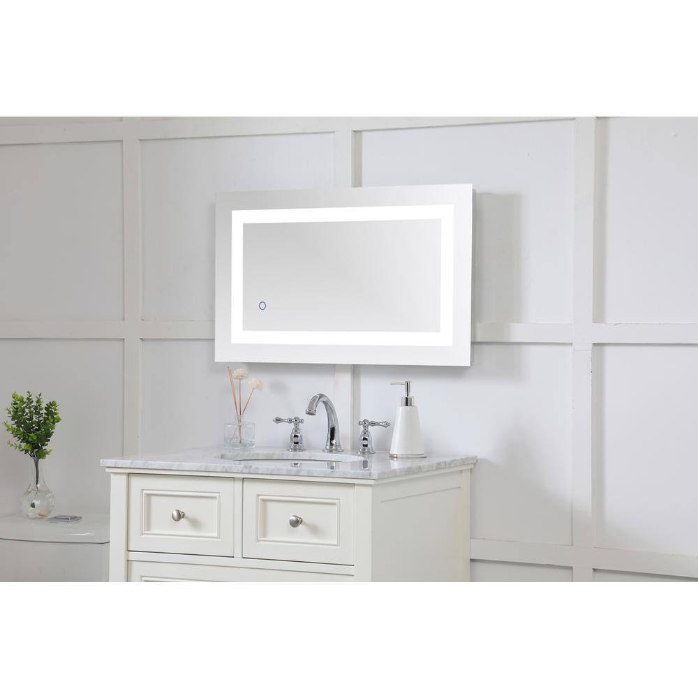 Alt View 7. Elegant Decor - Helios 18in x 30in Hardwired LED mirror - Silver.