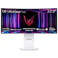 LG - UltraGear 32" OLED Dual Mode (4K UHD 240Hz,FHD 480Hz), 0.03ms NVIDIA G-SYNC, AMD Freesync Pro Gaming Monitor (HDMI, DP) - White - Front_Zoom
