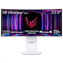 LG - UltraGear 32" OLED Dual Mode (4K UHD 240Hz,FHD 480Hz), 0.03ms NVIDIA G-SYNC, AMD Freesync Pro Gaming Monitor (HDMI, DP) - White