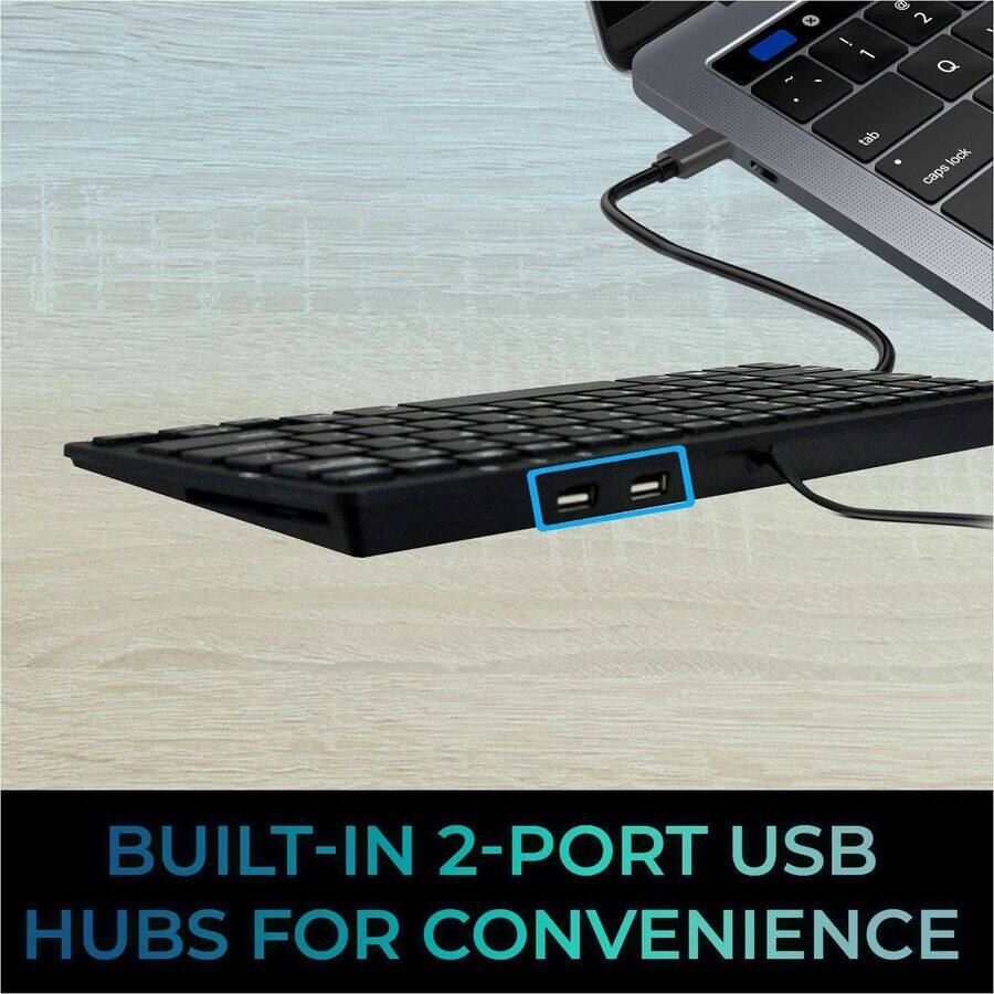 BUILT-IN 2-PORT USB HUBS FOR CONVENIENCE