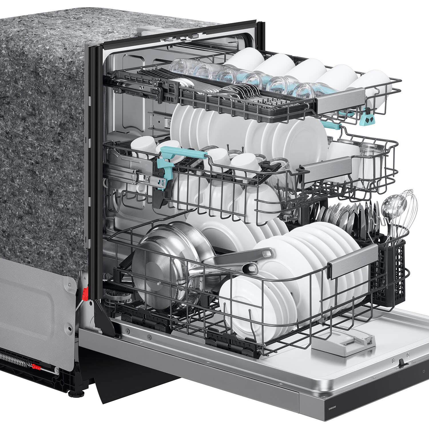 Alt View 20. Samsung - 24" AutoRelease Dry Smart Built-In Stainless Steel Tub Dishwasher with 3rd Rack Washing System, 38dBA - Stainless Steel.