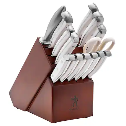 Angle. Henckels - Statement 15-pc Knife Block Set - White.