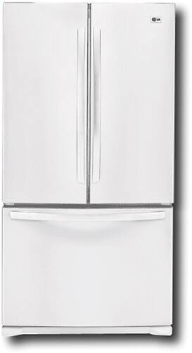 Front Standard. LG - 25.0 Cu. Ft. French Door Refrigerator - Smooth White.