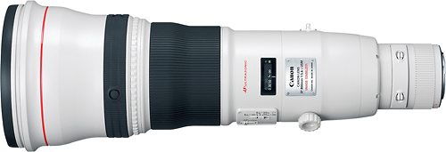 Angle View: Canon - EF 800mm f/5.6L IS USM Super-Telephoto Lens for EOS Cameras - White