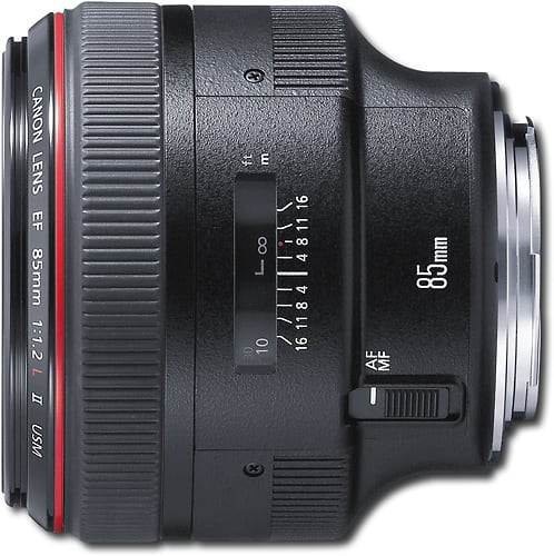 Front. Canon - EF 85mm f/1.2L II USM Medium Telephoto Lens - Black.