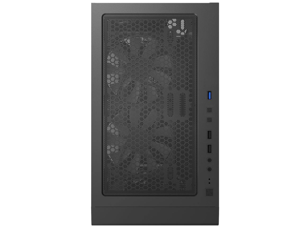 Alt View 4. Montech - Montech X3 Mesh, 3x140mm & 3x120mm RGB Fans, ATX Mid-Tower Gaming Case, Tempered Glass, USB3.0, Black - Black.