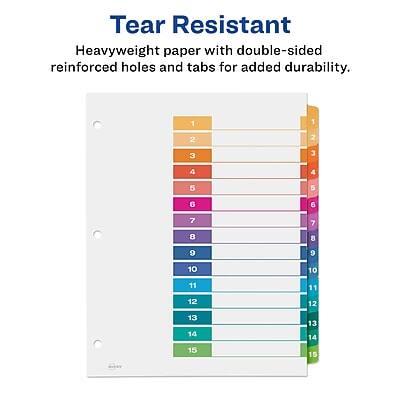 Tear Resistant  
Heavyweight paper with double-sided reinforced holes and tabs for added durability.  

1 2 3 4 5 6 7 8 9 10 11 12 13 14 15