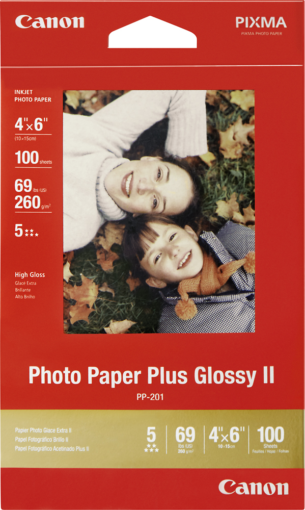 Canon Photo Pixma Paper Plus Glossy II 10x15 cm 4x6 in 260 g/m2 50 sheets  PP-201