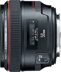 Front. Canon - EF 50mm f/1.2L USM Standard Lens - Black.