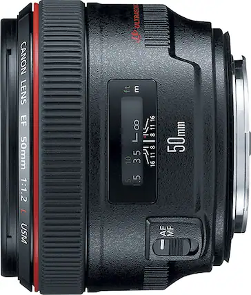 Front. Canon - EF 50mm f/1.2L USM Standard Lens - Black.