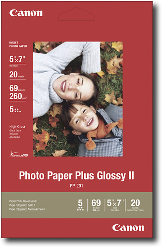  Canon - 20-Pack 5&quot; x 7&quot; Glossy Photo Paper - White