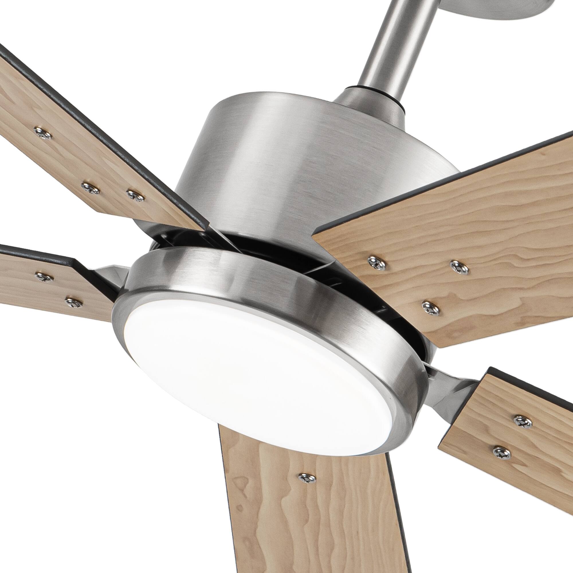 Alt View 10. Vaczon - 52" Modern Brushed Nickel Reversible 5-Blade LED Ceiling Fan with Light and APP - Nickel.
