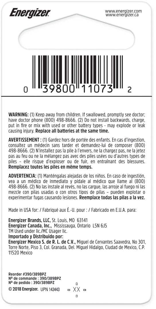 Alt View 1. Energizer - 389 Silver Oxide Button Battery, 1 Pack - Silver.