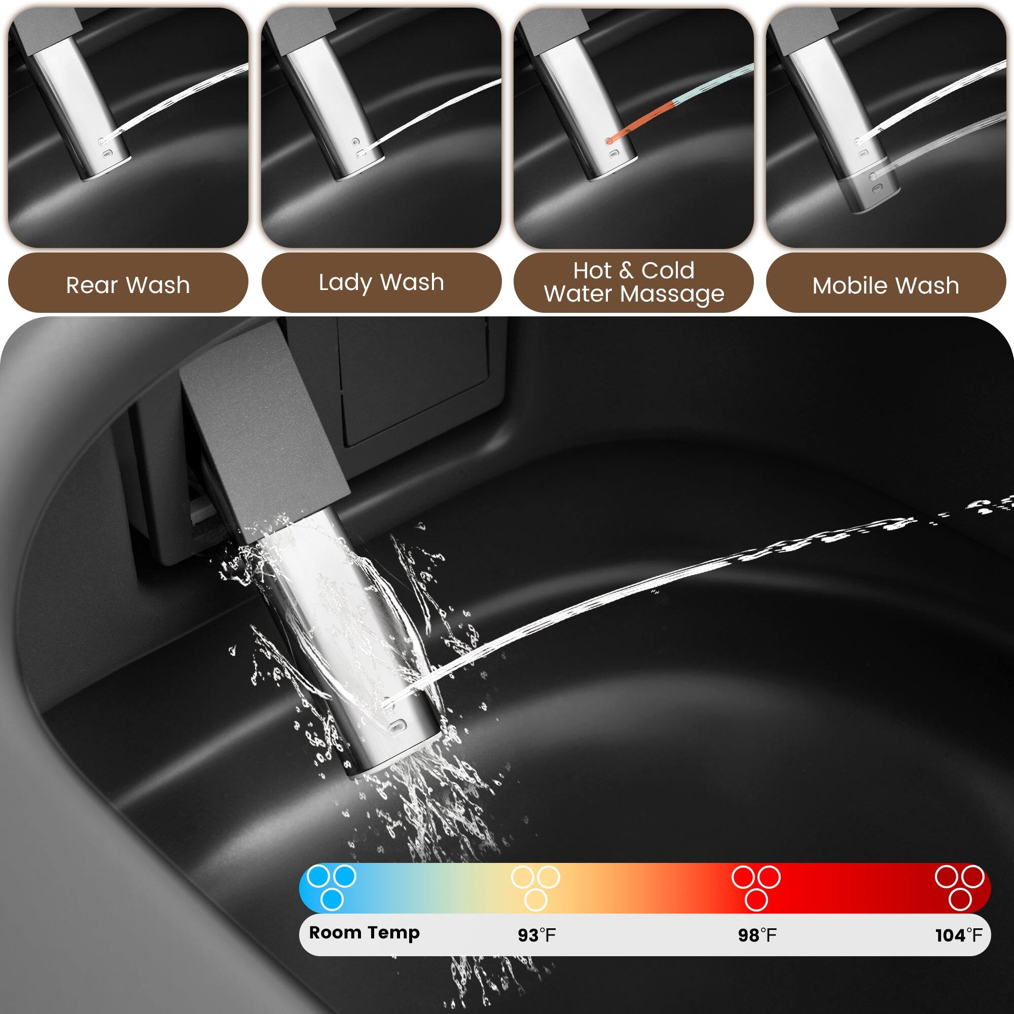 Rear Wash  
Lady Wash  
Hot & Cold Water Massage  
Mobile Wash  

Room Temp  
93°F  
98°F  
104°F