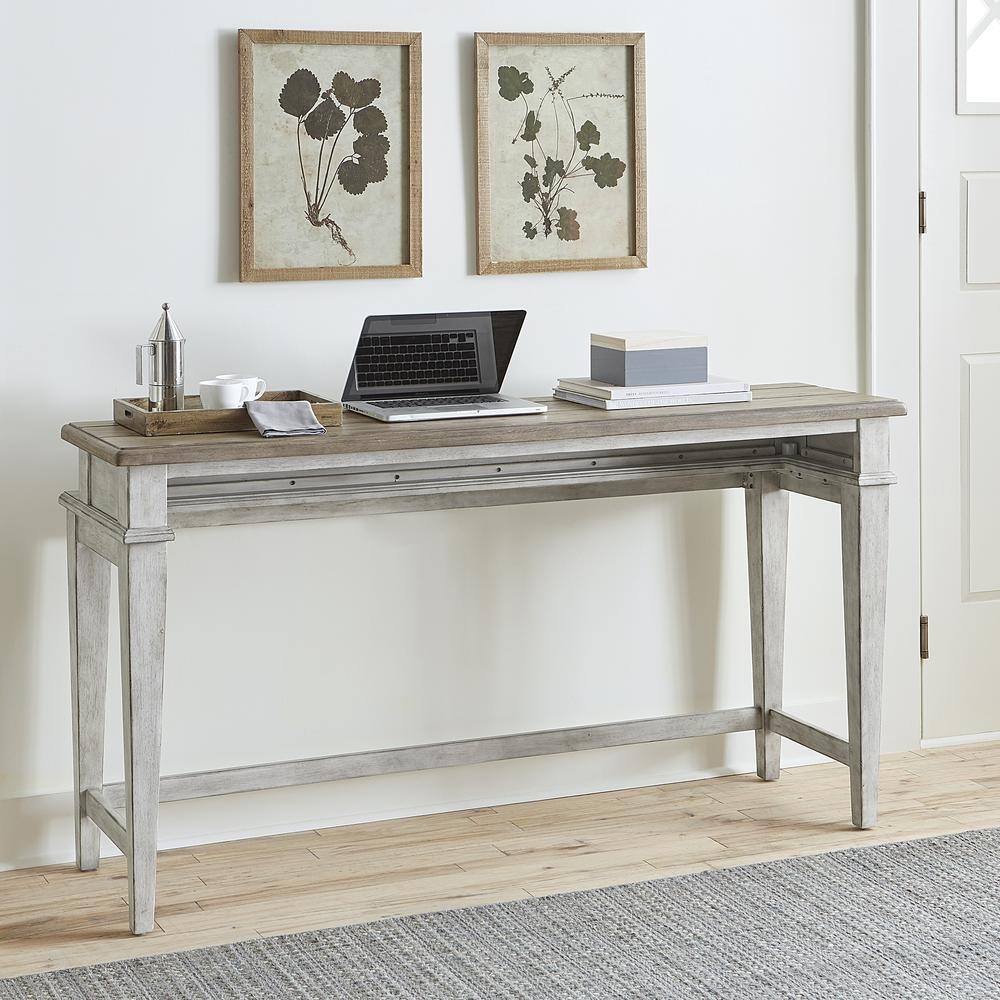 Alt View 7. Liberty Furniture Industries - Heartland Console Bar Table in Antique White w/ Tobacco Top - White.