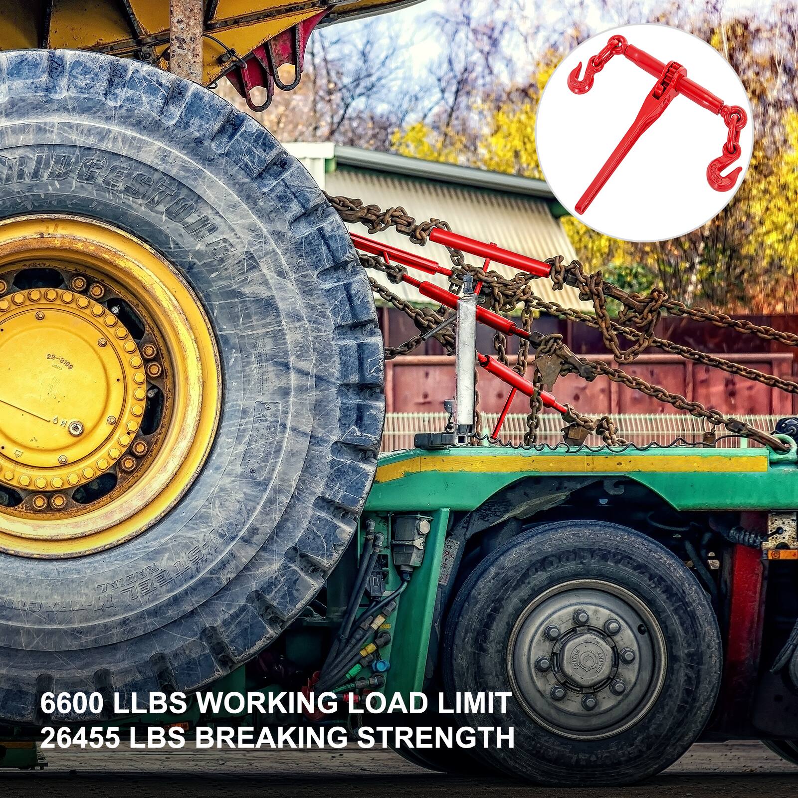 6600 LLBS WORKING LOAD LIMIT  
26455 LBS BREAKING STRENGTH