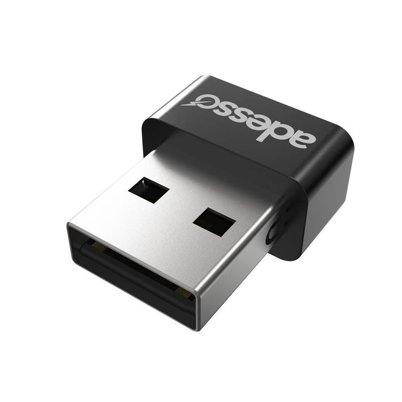 Angle. Adesso - USB-A Fingerprint Reader with Windows Hello and AES-256 Encryption - Black.