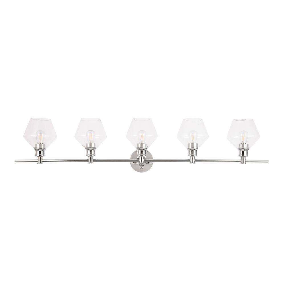 Alt View 9. Living District - Gene 5 light Chrome and Clear glass Wall sconce - Chrome And Clear Glass.