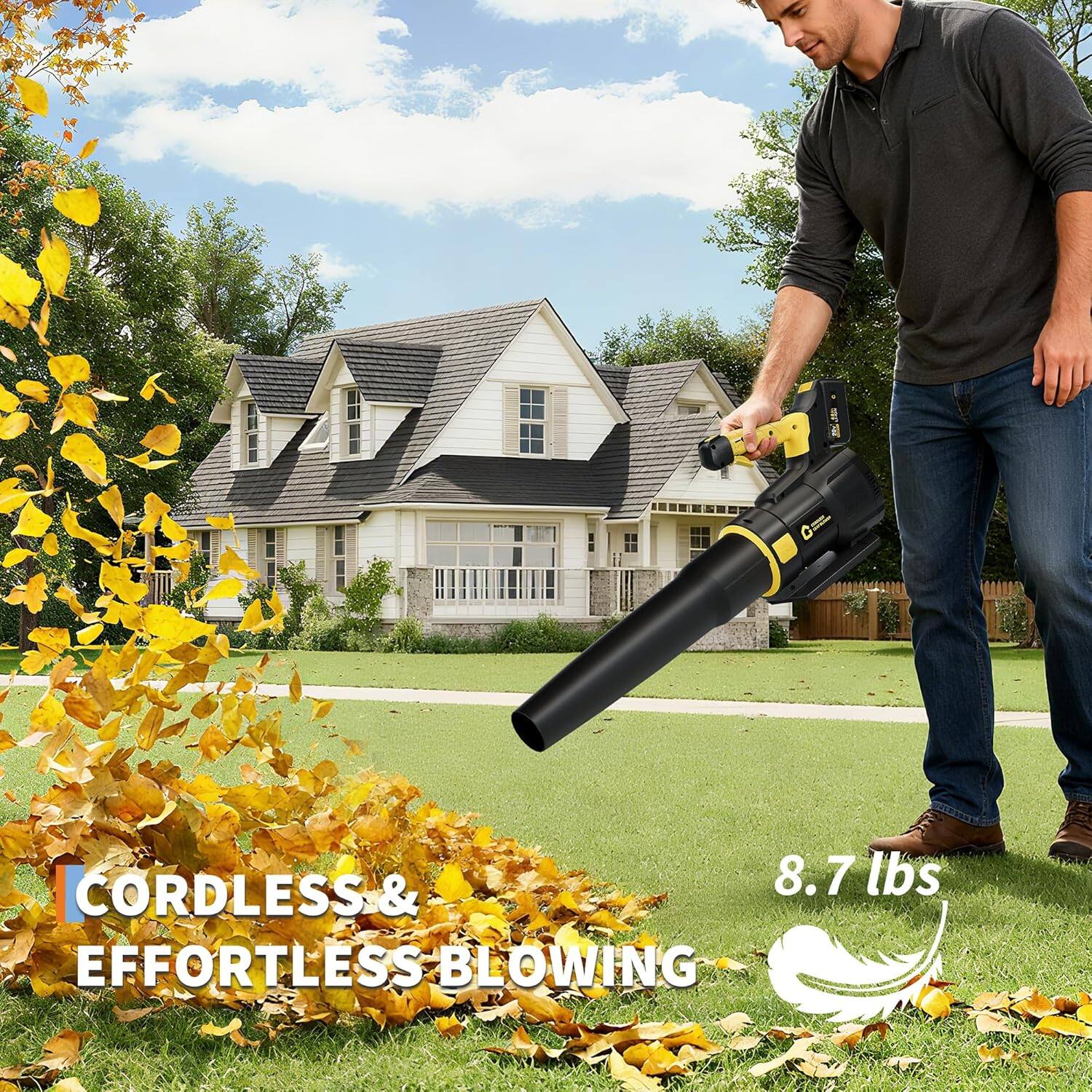 CORDLESS & EFFORTLESS BLOWING  
8.7 lbs