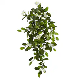 BreeBe - 19" Stephanotis & Ivy Hanging Artificial Plant (Set of 4) - Green