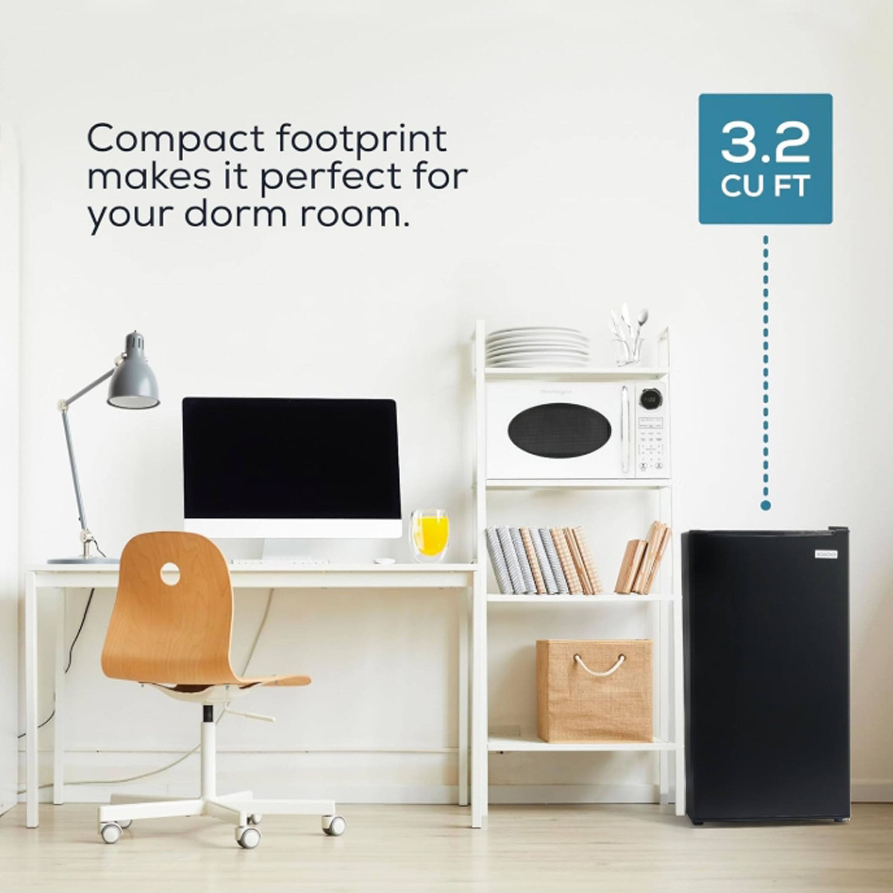 Compact footprint makes it perfect for your dorm room. 3.2 CU FT