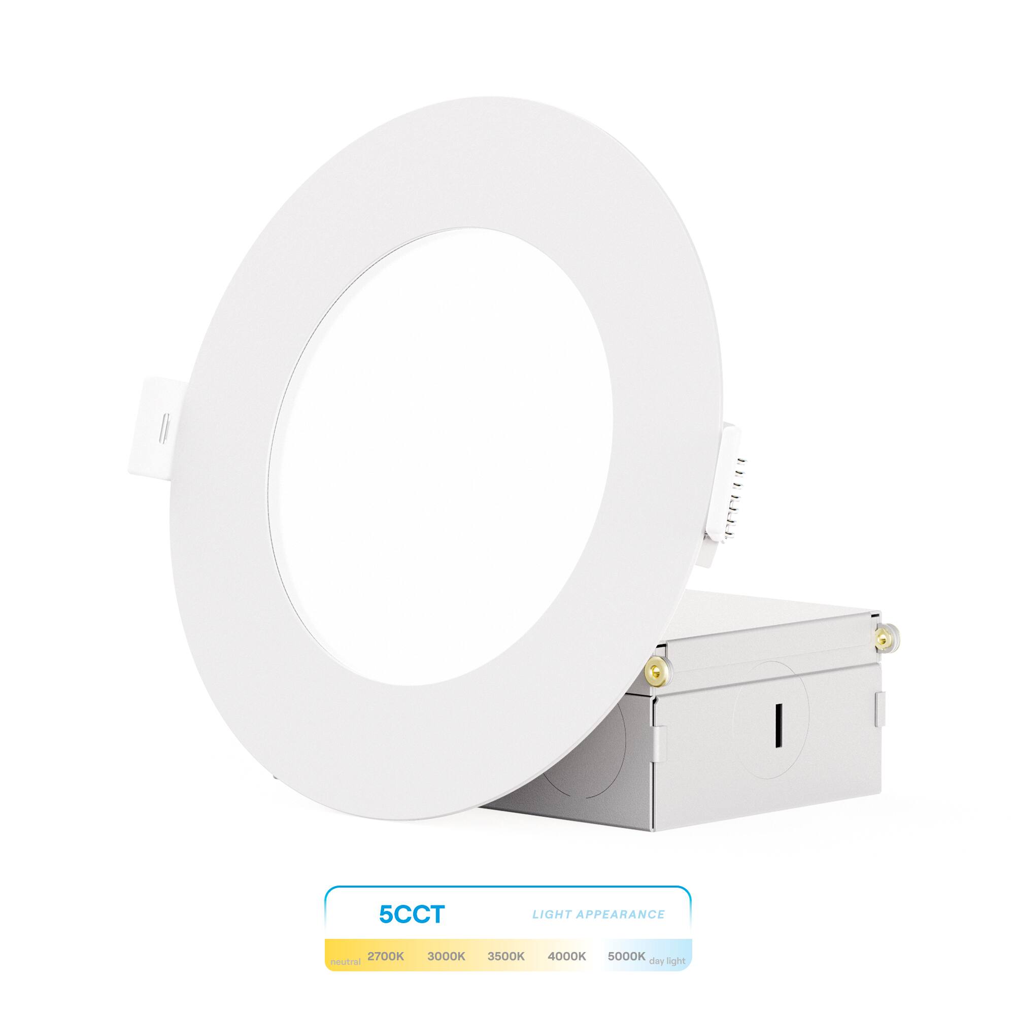 Infibrite - 4 In. Ultra-Thin Recessed LED Downlight 9W 750LM 5CCT Selectable Wet Rated, Triac Dimmable 24-Pack - White price history on PriceWatchPro