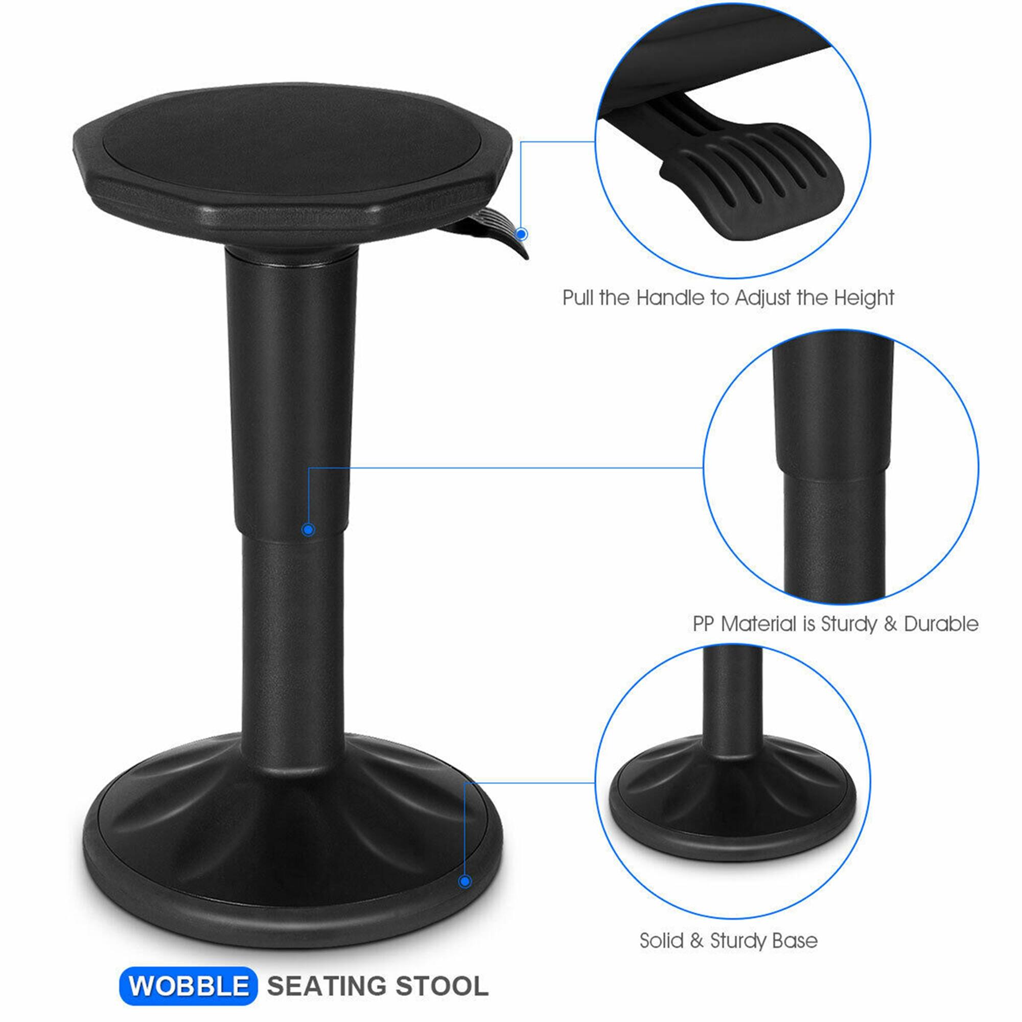 - Pull the Handle to Adjust the Height
- PP Material is Sturdy & Durable
- Solid & Sturdy Base
- WOBBLE SEATING STOOL