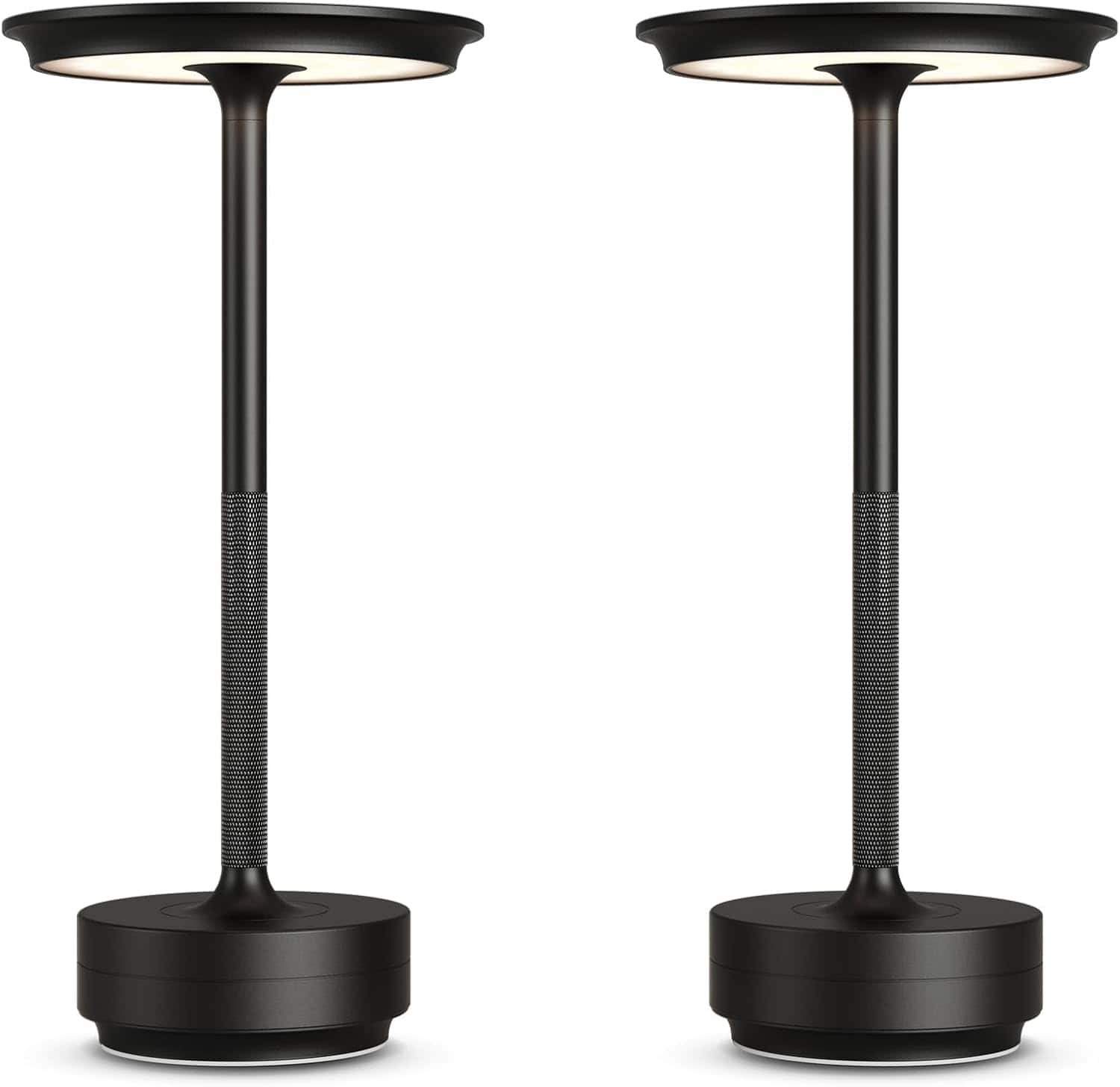 FINEAK - 2-Pack Cordless Rechargeable LED Table Lamps for Indoor/Outdoor - Black