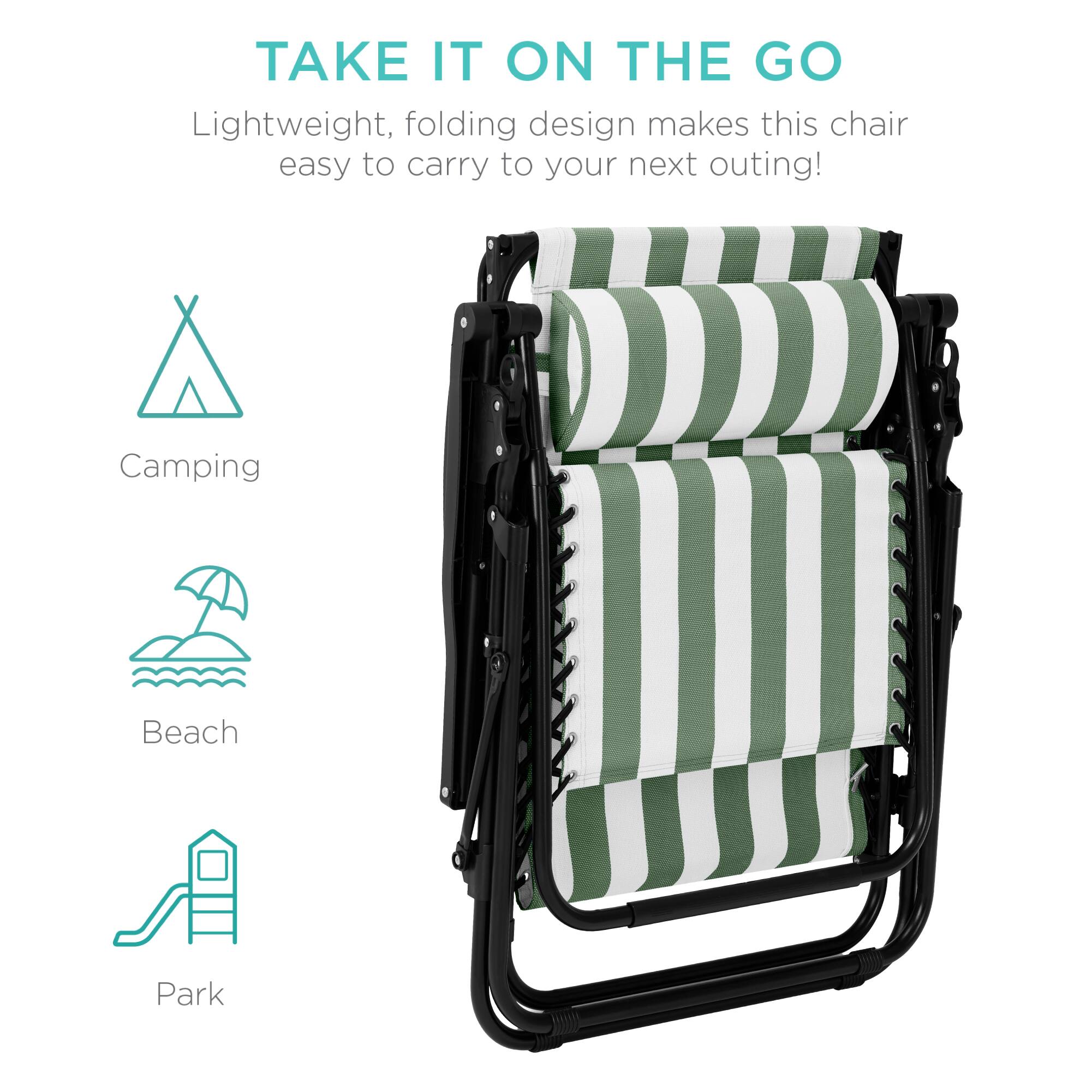 TAKE IT ON THE GO  
Lightweight, folding design makes this chair easy to carry to your next outing!  
Camping  
Beach  
Park