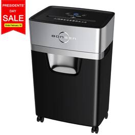 Bonsen - Heavy Duty Paper Shredder - 16-Sheet 60-Minute Cross-Cut Office Shredder for Commercial Use - 5.3-Gallon Pull Out Bin - Black