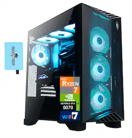 MSI - Aegis ZS2 Desktop PC (AMD Ryzen 7 9700X, 32GB DDR5, 2TB SSD, GeForce RTX 5070, Win 11 Home) w/USB Hub - Black